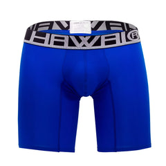 Bright blue hewel hawai 41903 solid athletic boxer briefs with black gray patterned waistband for men