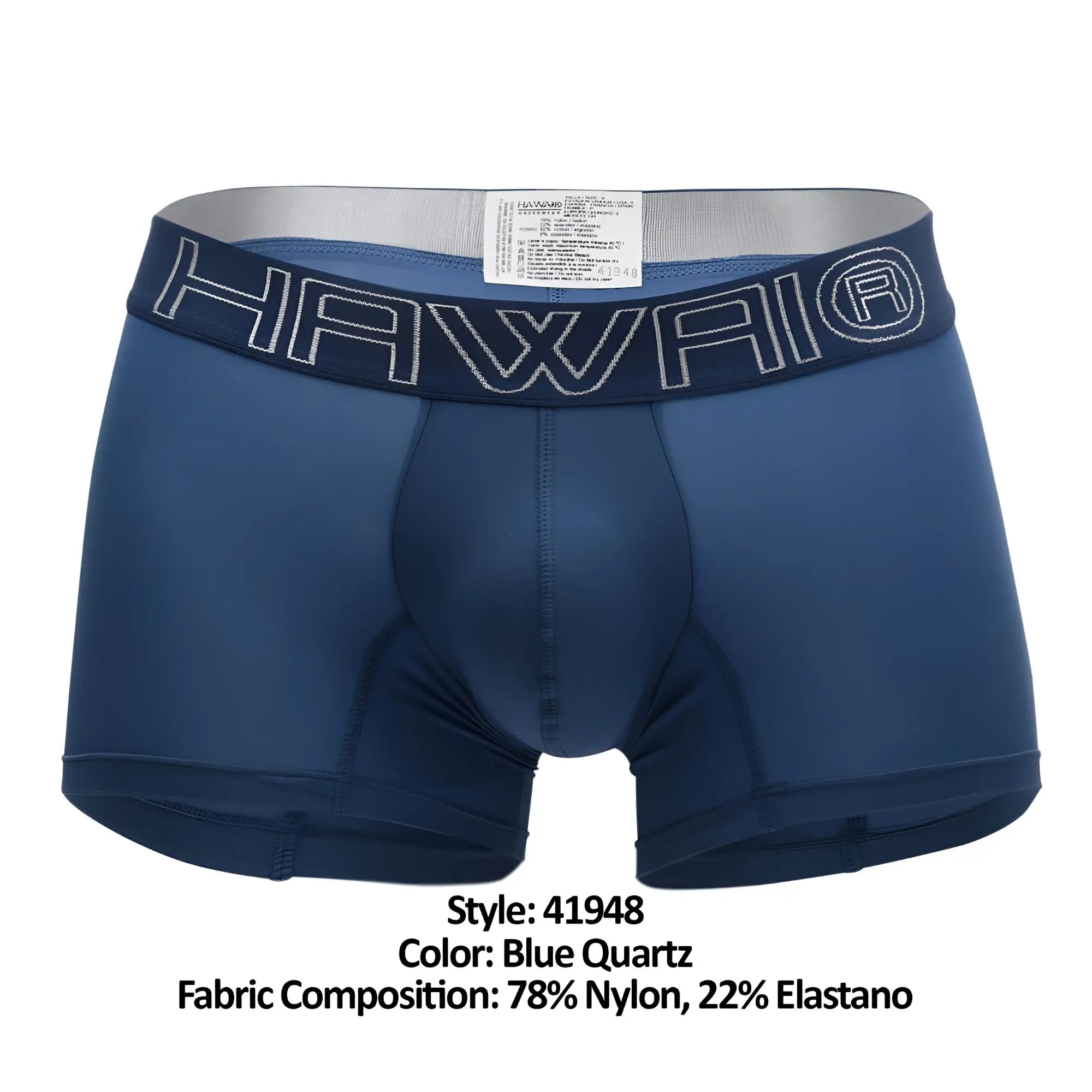 Blue quartz colored hawai 41948 men’s boxer briefs made of 78 nylon and 22 elastane for comfortable wear