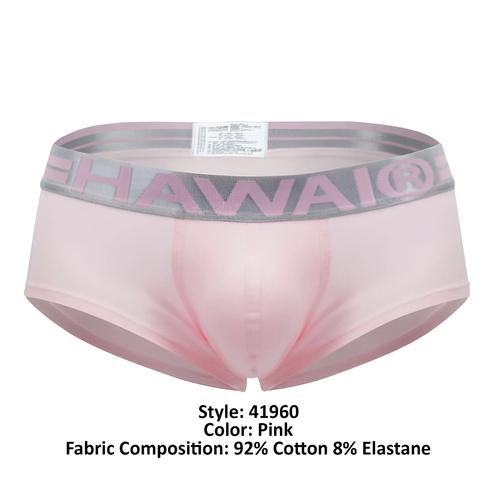 Pink hawai 41960 cotton trunks briefs made of 92% cotton and 8% elastane in pink color