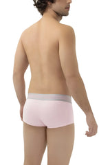 Pink cotton hawai 41960 trunks featuring briefs style with a light gray elastic waistband visible from the front