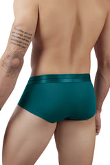 Teal satin briefs with a smooth glossy finish from hawai 41961 microfiber briefs color green