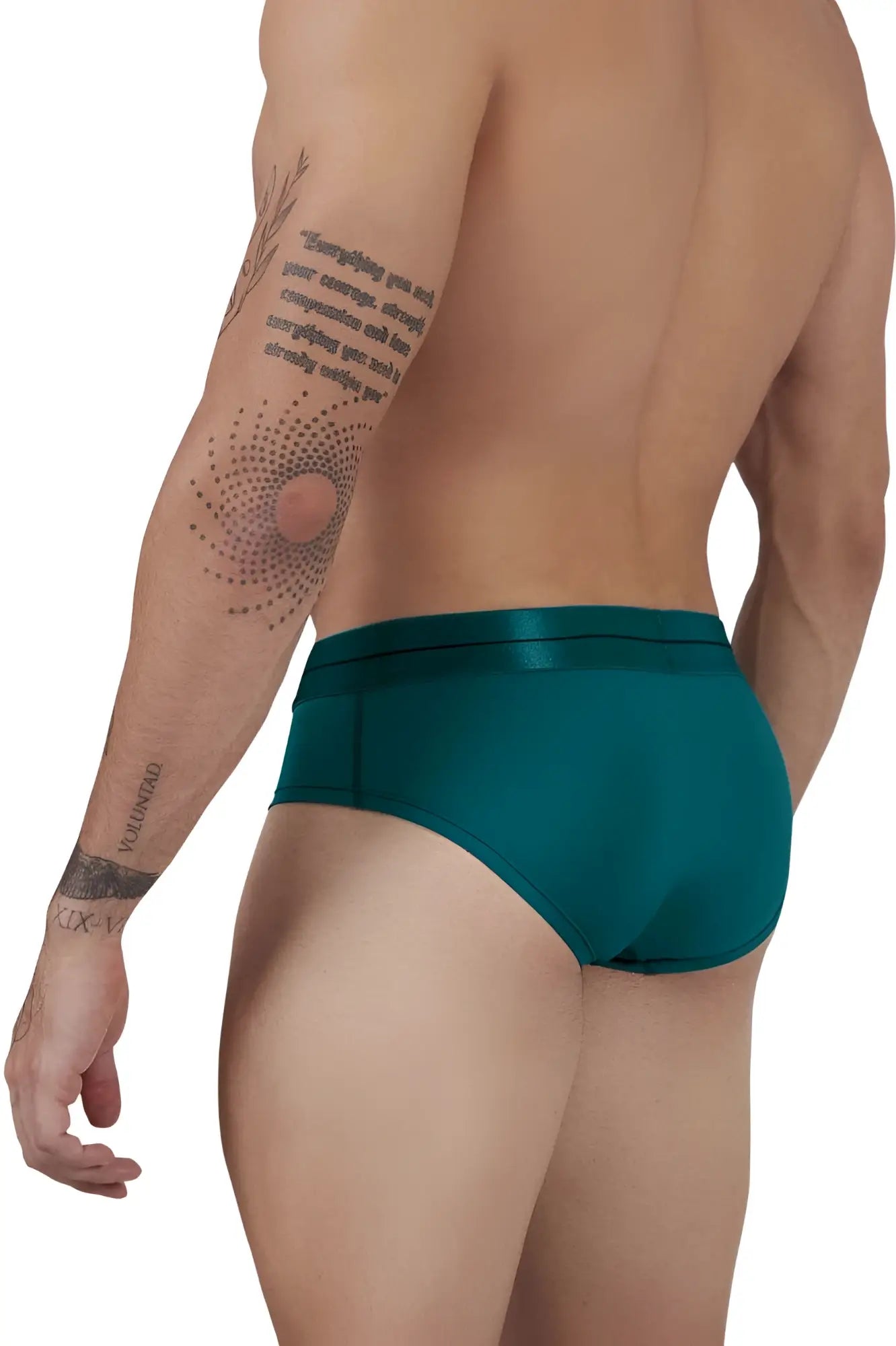 Teal satin microfiber briefs hawai 41963 with smooth glossy finish and sleek form-fitting design