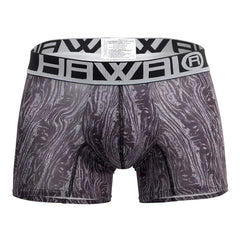 Black and gray patterned men’s boxer briefs with bold hawaii waistband in gray color hawai 42021 trunks