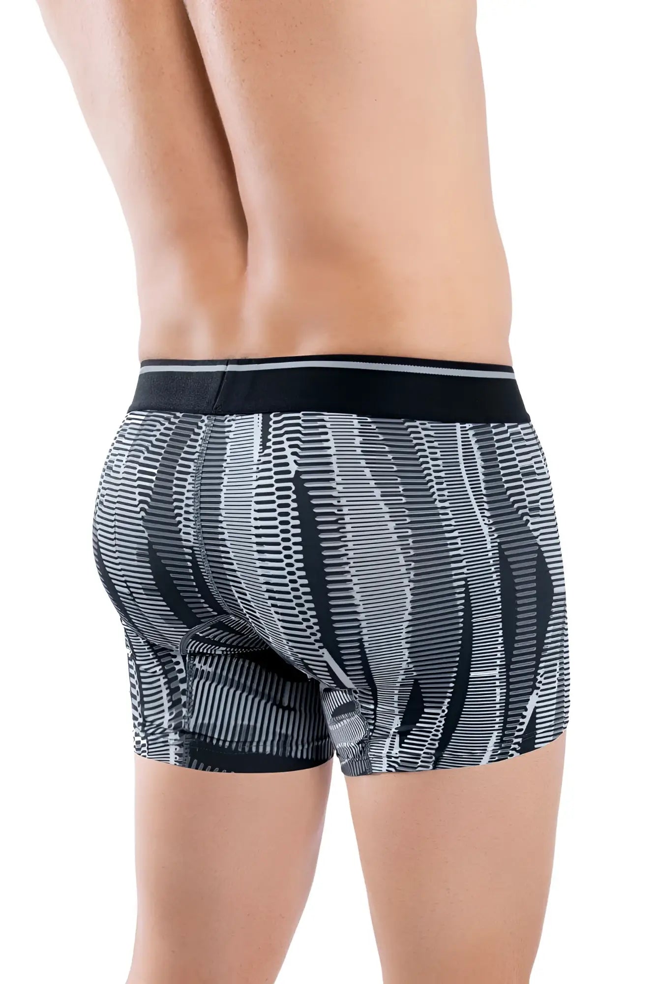 Black and gray patterned printed athletic trunks hawai 42121 designed for comfort and style in athletic use