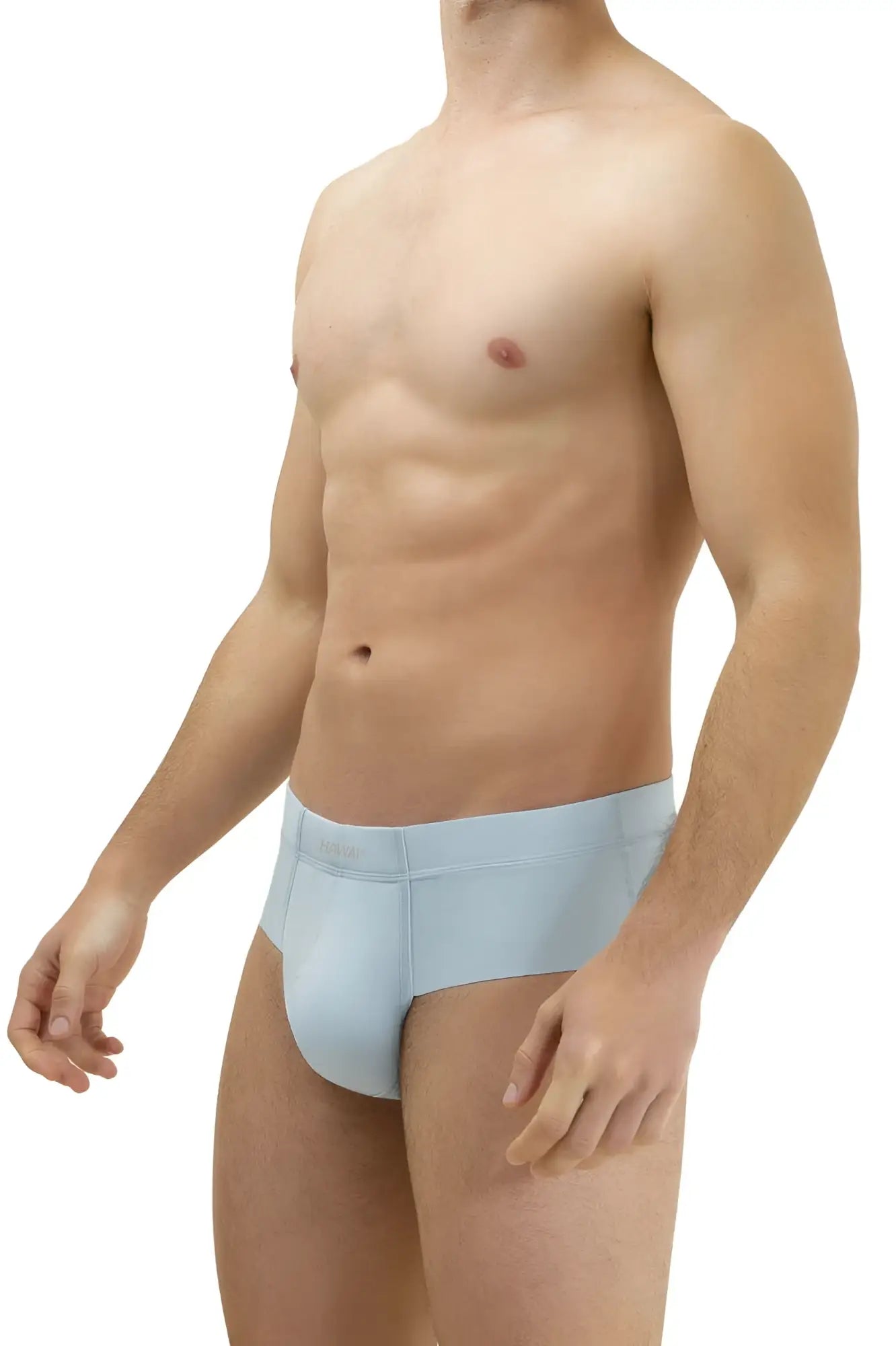 Light blue HAWAI 42141 microfiber briefs for men with smooth, form-fitting design
