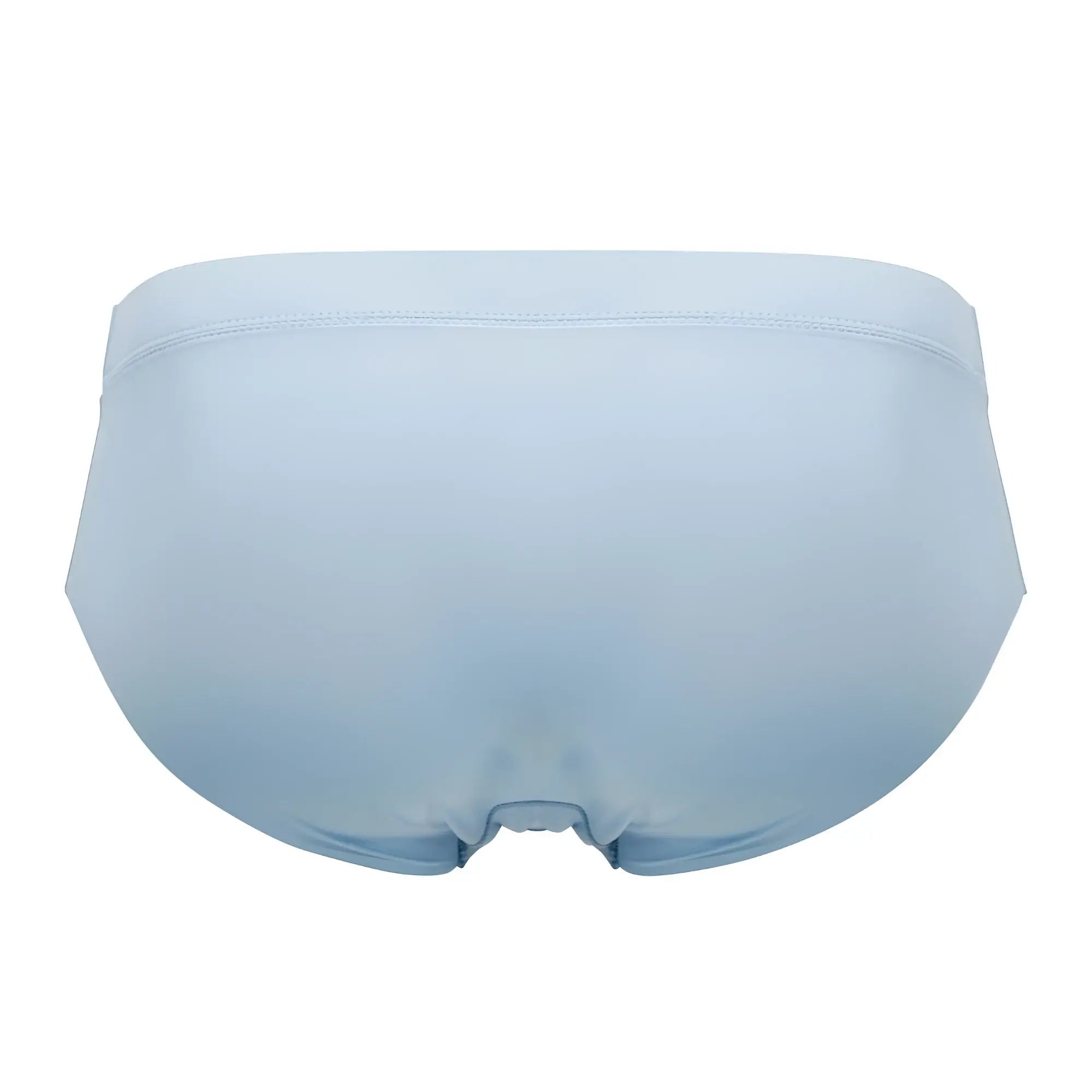 Light blue hawa 42141 microfiber men’s briefs with smooth texture and simple elastic waistband front view