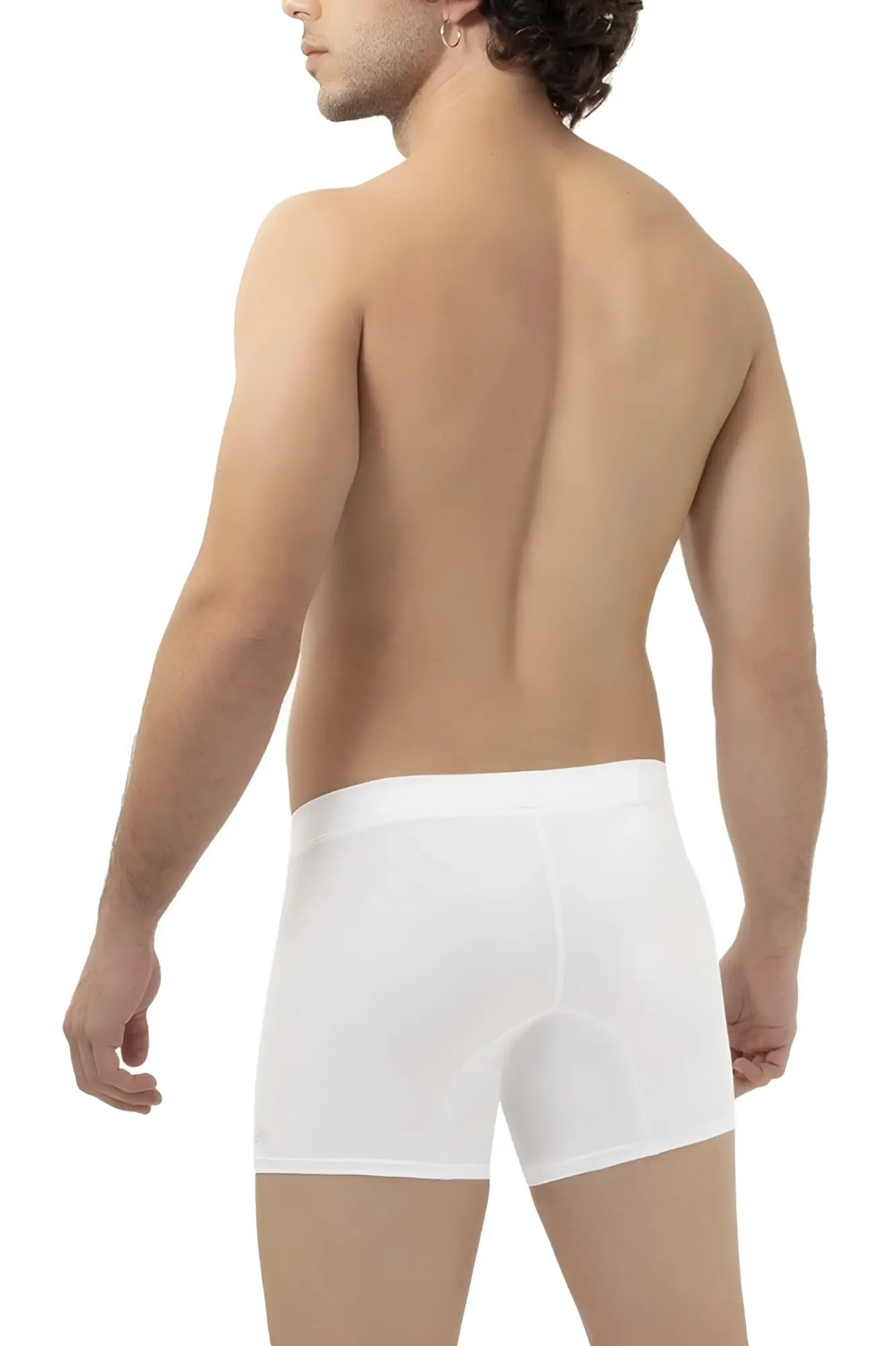 White men’s microfiber trunks hawai 42222 with smooth form-fitting design and elastic waistband in white color