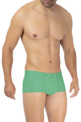 Green men’s microfiber briefs hawai 42308 trunks in vibrant green showing front side design and material details