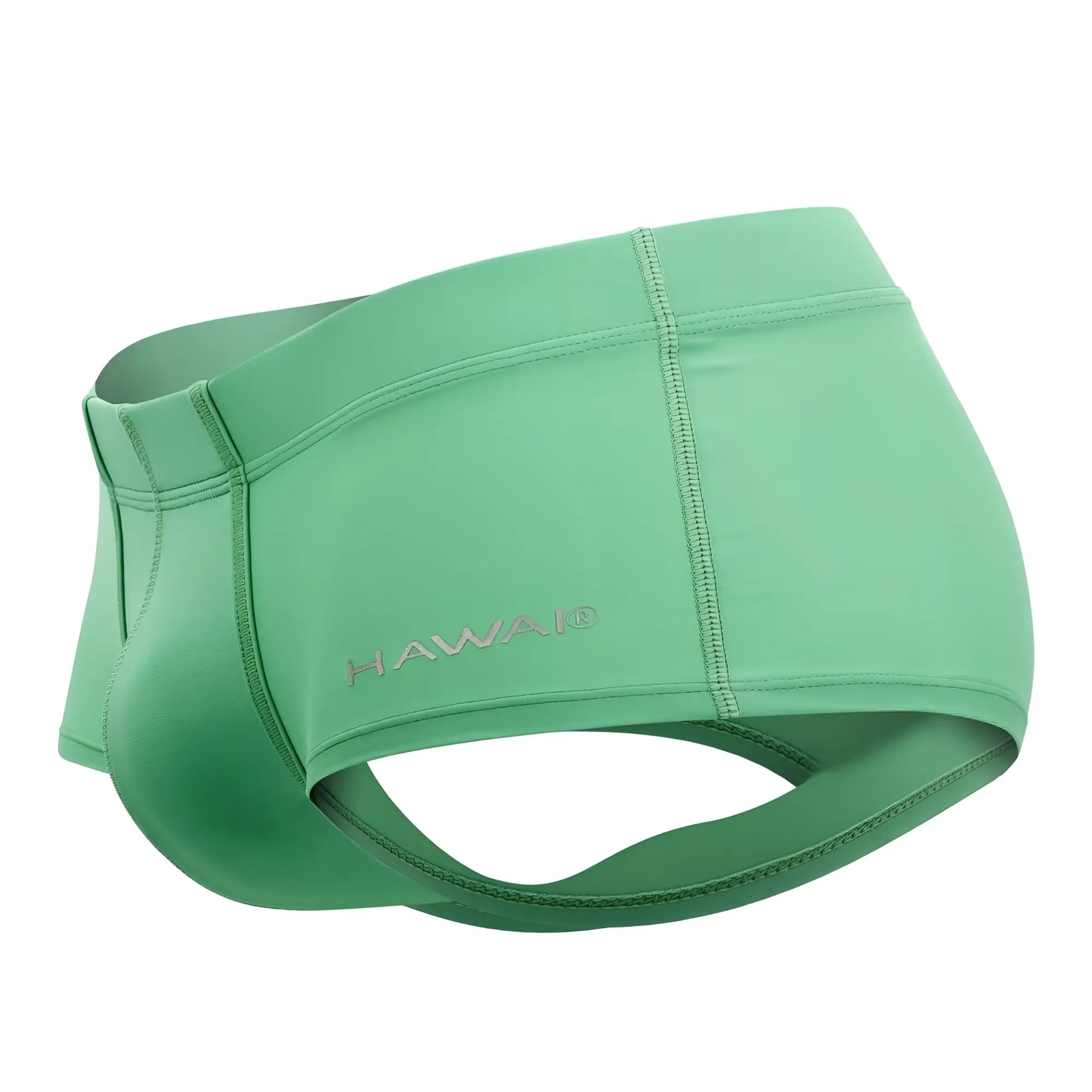 Mint green hawaii 42308 microfiber swim trunks with sleek form-fitting design and subtle stitching details