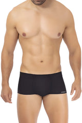 Black men’s microfiber briefs in black with a subtle hawaiian logo on the side titled hawai 42344 microfiber trunks