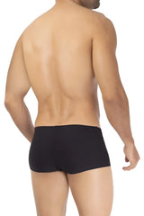 Black microfiber HAWAI 42344 trunks with a smooth, form-fitting design, showing the front side