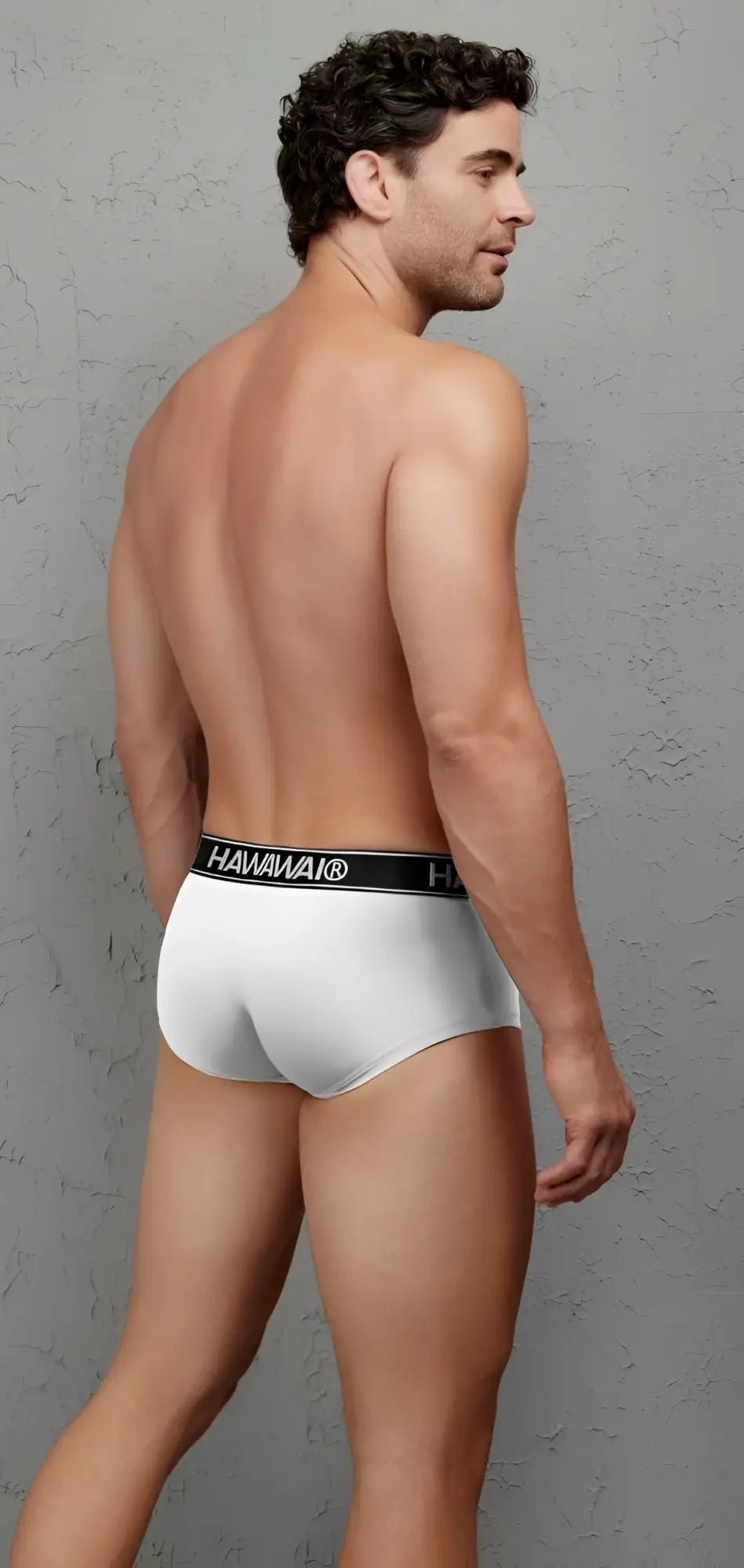 White Havaianas HAWAI 41961 microfiber briefs with black elastic waistband featuring the brand logo