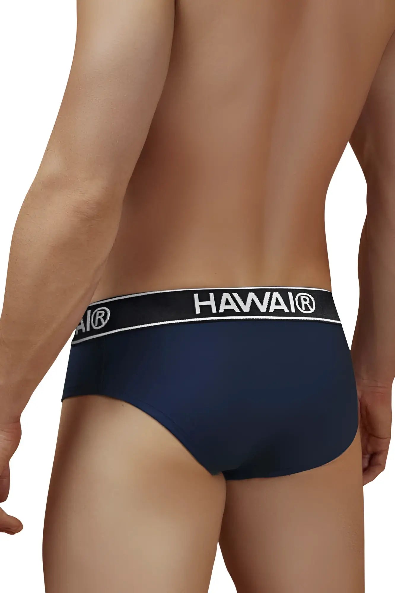 Navy blue hawai 41962 cotton blend briefs with white elastic waistband for comfortable daily wear