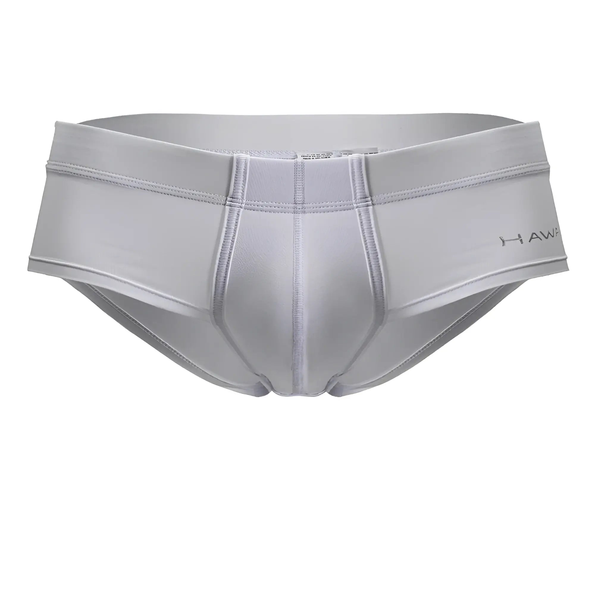 Gray hawk men’s HAWAI 42241 microfiber briefs in white with smooth, form-fitting design and subtle stitching details