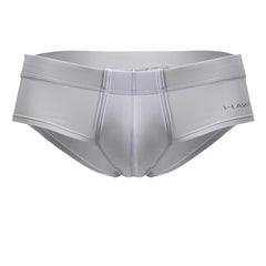 Gray hawk men’s HAWAI 42241 microfiber briefs in white with smooth, form-fitting design and subtle stitching details