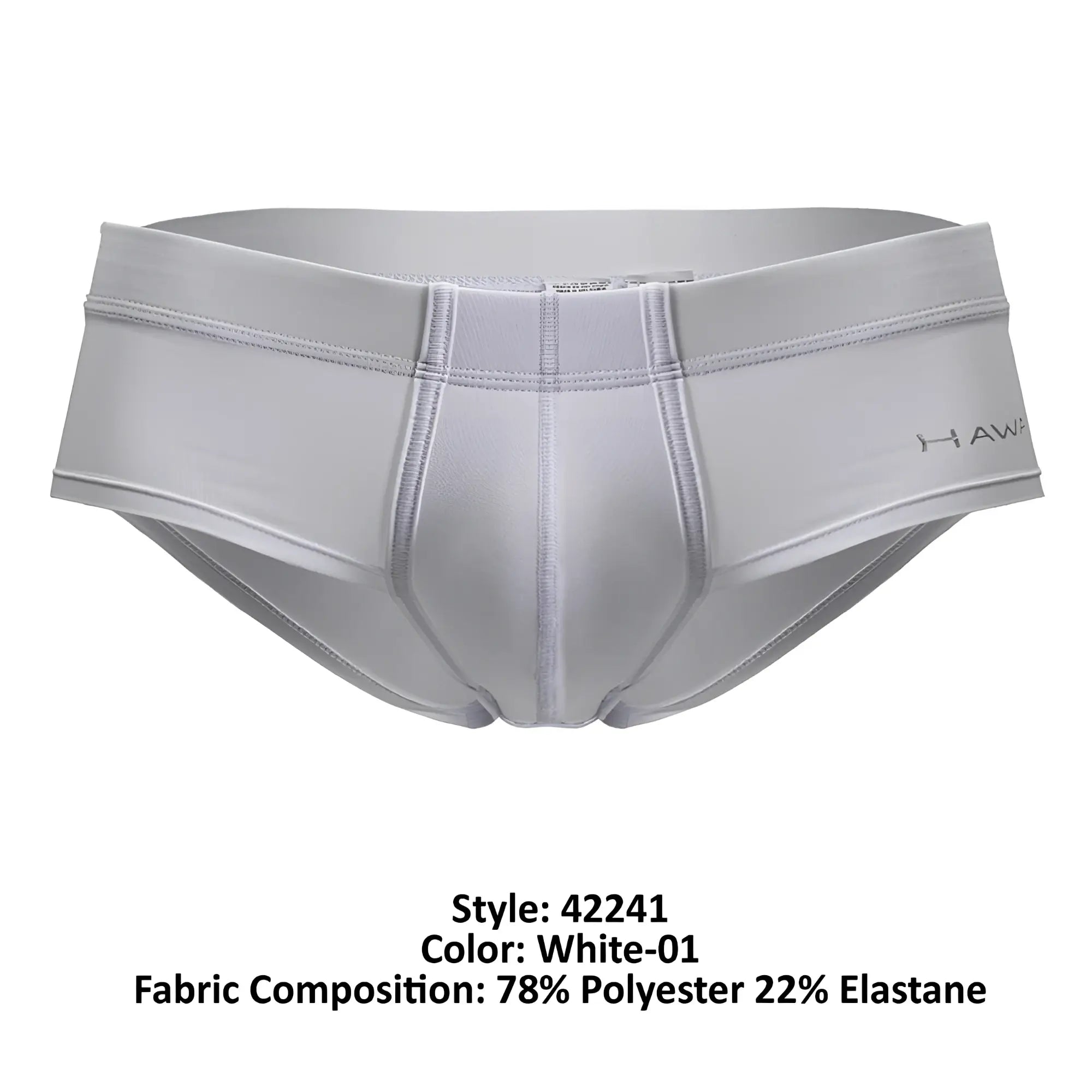 White haw men’s briefs in microfiber fabric made of 78% polyester 22% elastane color white model hawai 42241