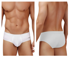 White men’s microfiber briefs in white with a subtle hawaii logo on the waistband for comfortable wear