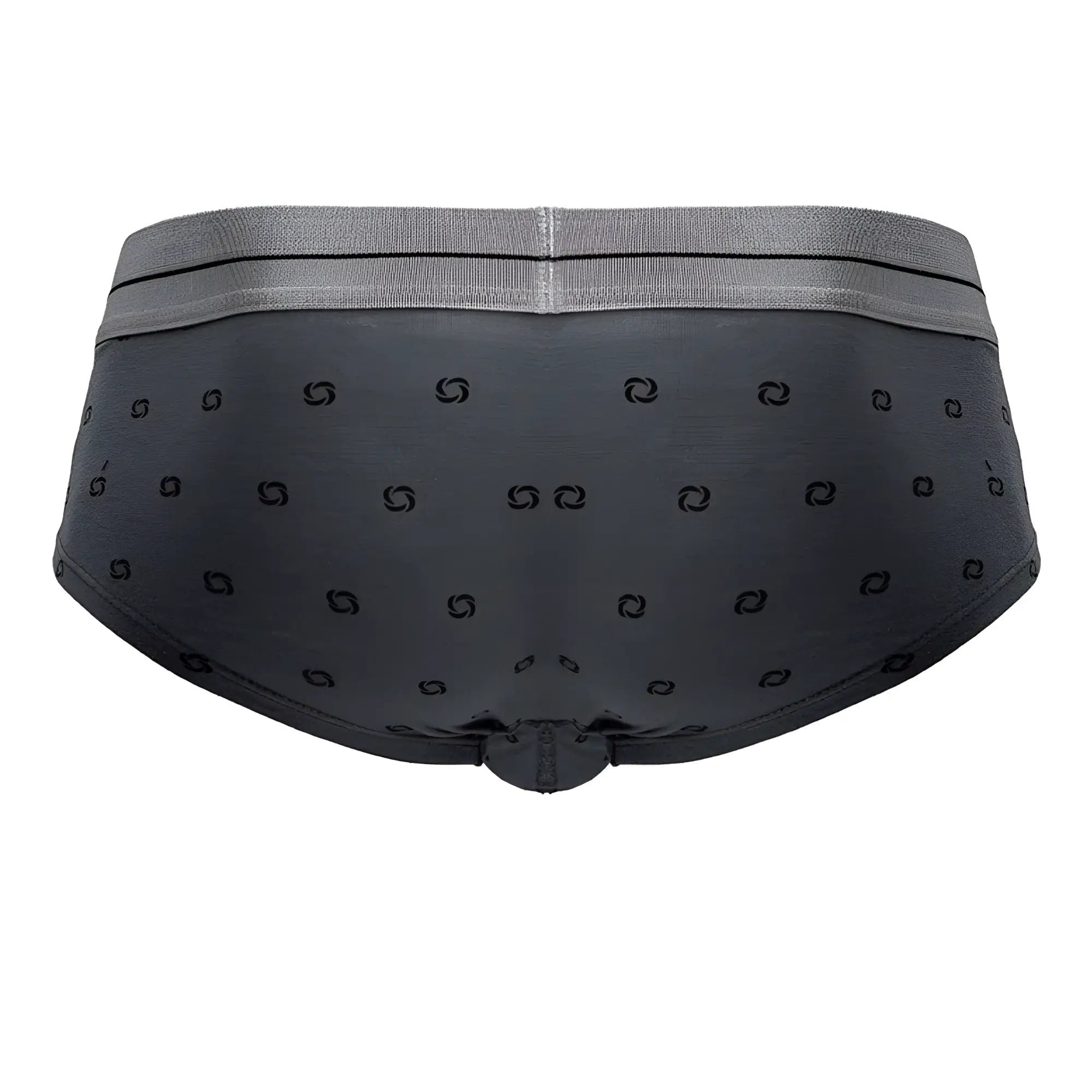 Dark gray cotton blend briefs with a subtle black geometric pattern and matching elastic waistband hawai 42531