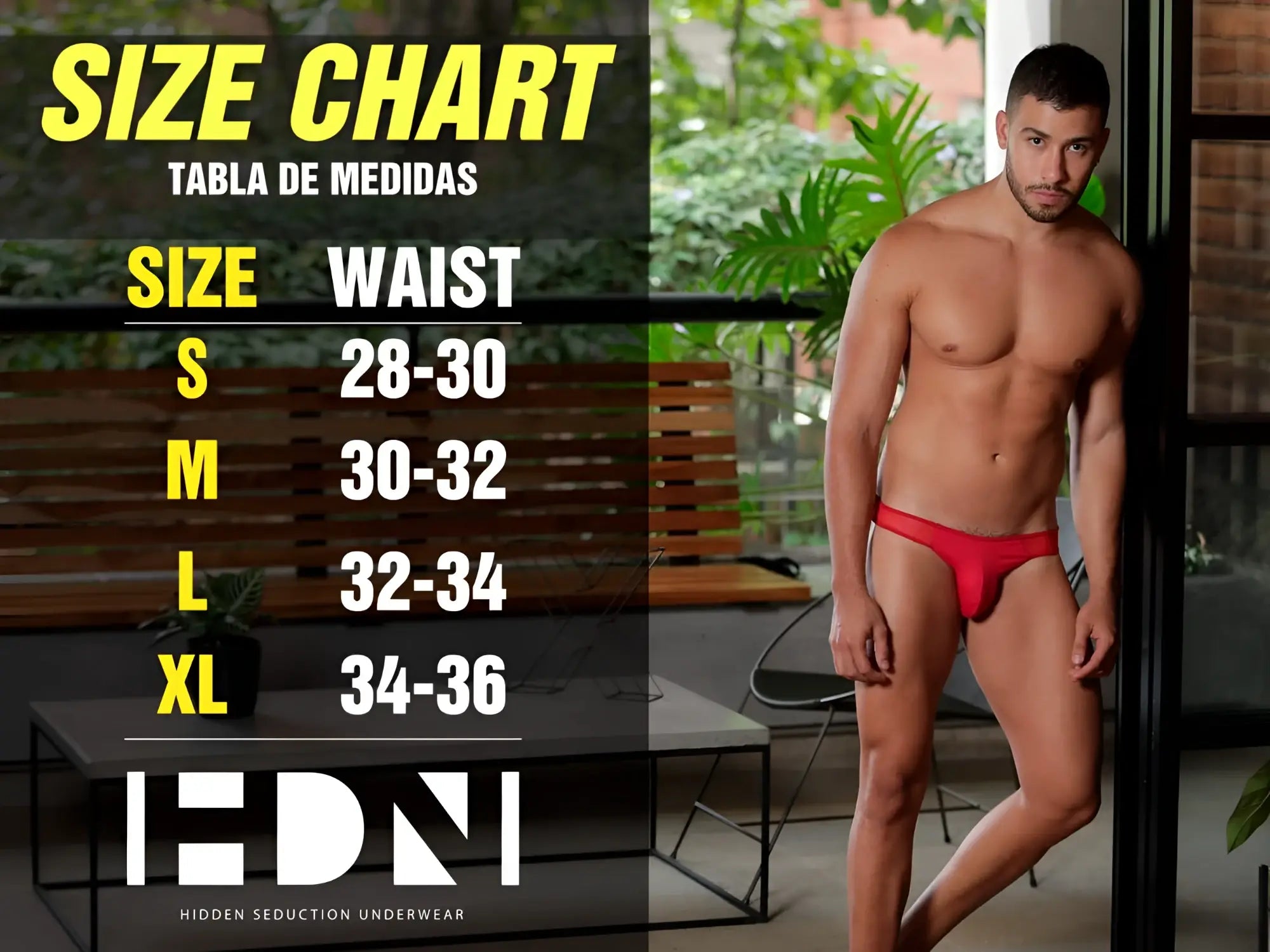 Red men’s briefs from hidden seduction with mesh side trunks in jade color showing front view