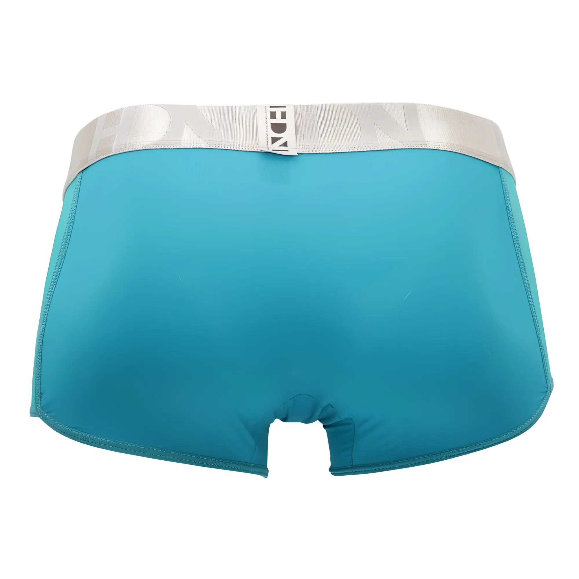 Teal-colored hidden 964 mesh side trunks with silver inch waistband in jade for breathable comfort and support