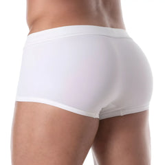 White briefs swim trunk with smooth form-fitting design and elastic waistband for comfortable holidays wear