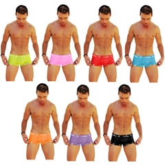 Icker Sea 7 pack logo trim boxer brief underwear in assorted neon colors with white logo waistband trim