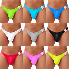 Icker Sea 9 pack capri bikini underwear in bright neon colors made of shiny nylon thong material