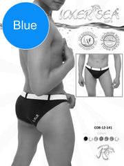 Icker Sea Sailor Belted Slip Bikini Swimwear Blue/White COB-12-141