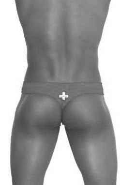 Icker Sea Lifeguard Stitching Tanga Thong Swimwear Green COB-13-03