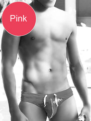 Icker Sea Lifeguard Stitching Tanga Thong Swimwear Pink COB-13-03