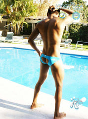 Icker Sea Lifeguard Jock Brief Jock Strap Swimwear Blue COB-13-09