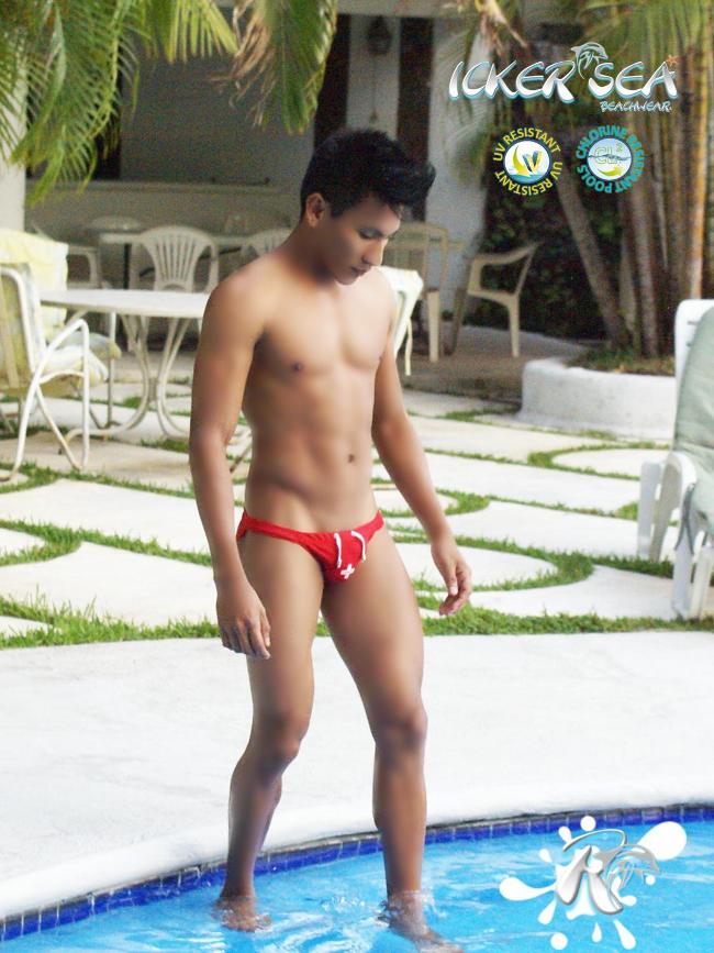 Icker Sea Lifeguard Micro Slip Bikini Swimwear Red COB-13-10