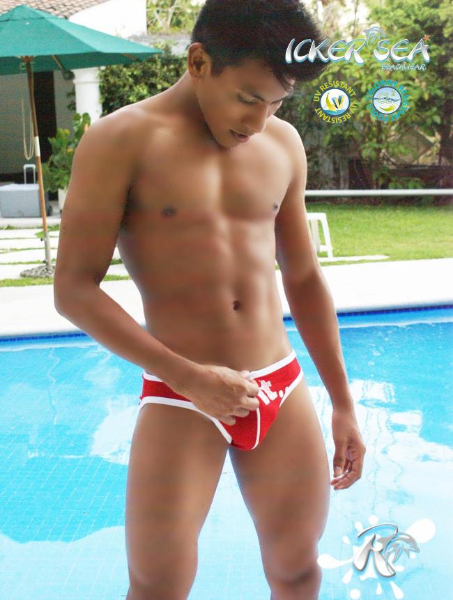 Icker Sea Zipper Front ACT Slip Bikini Swimwear Red COB-13-19