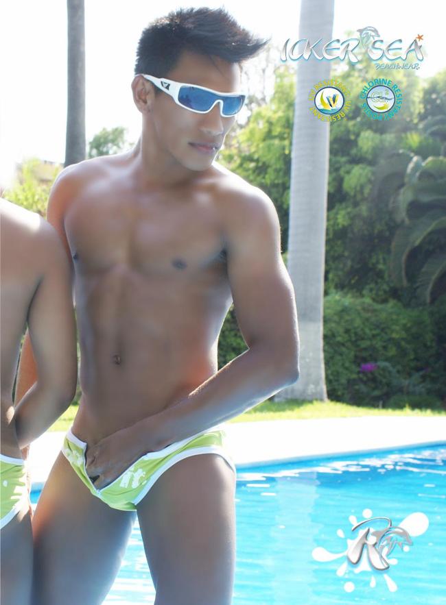 Icker Sea Zipper Front ACT Slip Bikini Swimwear Green COB-13-22