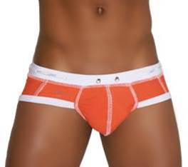 Icker Sea Cord Contrast Trim & Stitching Bikini Swimwear Orange/White COB-13-34