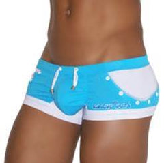 Icker Sea Eyelets Square Cut Trunk Swimwear Blue COB-13-37