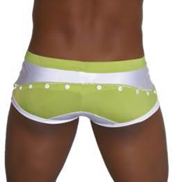 Icker Sea Eyelets Square Cut Trunk Swimwear Green COB-13-40