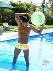 Icker Sea Legs Shoe Lace Pouch Square Cut Trunk Swimwear Mango COB-13-44