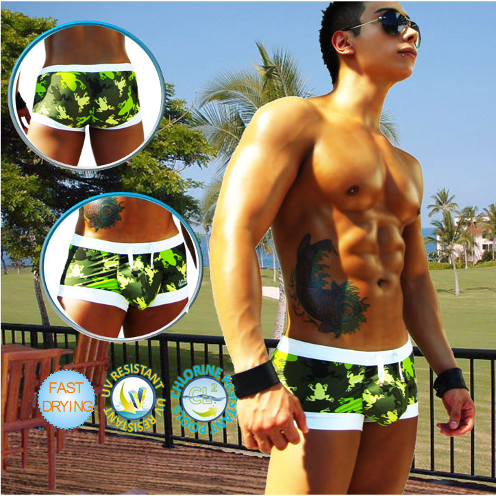 Icker Sea Little Frogs Low Square Cut Trunk Swimwear COB-14-LF05