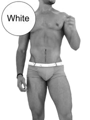 Icker Sea Sailor Belted Logo Square Cut Trunk Swimwear White COB-14-MC01