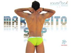 Icker Sea Sailor Belted Logo Slip Bikini Swimwear Green/White COB-14-MS04