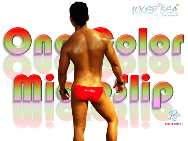 Icker Sea Solid Micro Slip Bikini Swimwear Red COB-14-OCM01