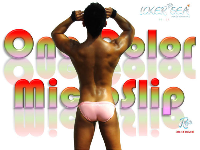 Icker Sea Solid Micro Slip Bikini Swimwear Pink COB-14-OCM03