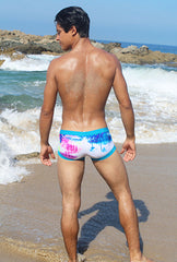 Icker Sea Spring Square Cut Trunk Swimwear Pink/Blue COB-15-06