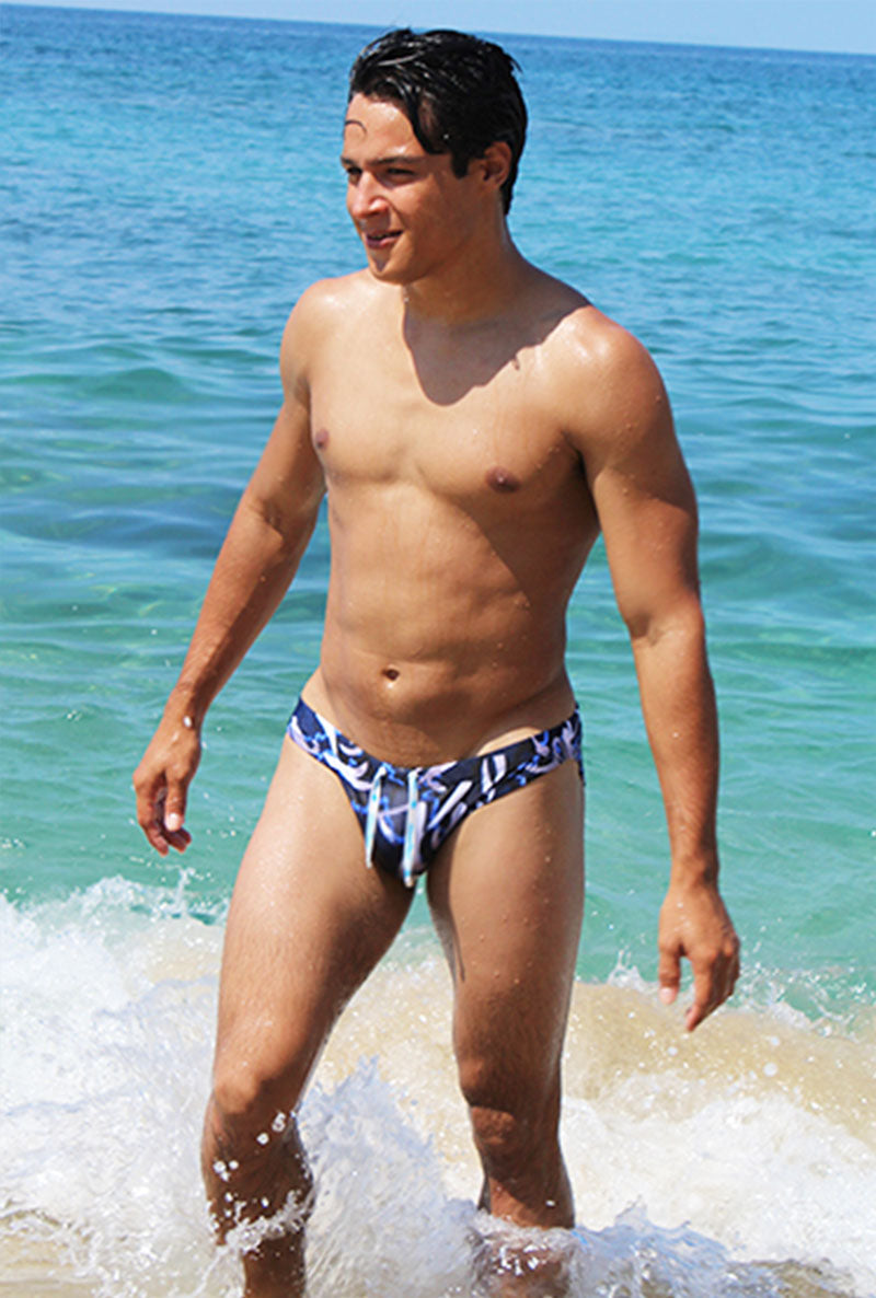 Icker Sea Letters Bikini Swimwear Navy Blue COB-15-24