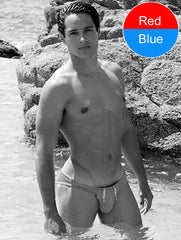 Icker Sea Contrast Trim Mini Brief Bikini Swimwear Red/Blue COB-15-35