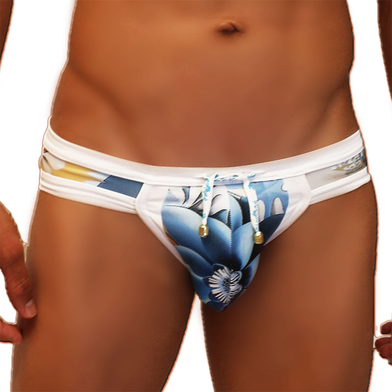 Icker Sea Greek Floral Mini Bikini Swimwear COB-19-02