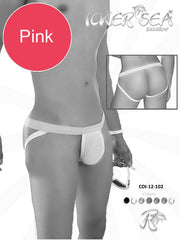 Icker Sea Contrast Jock Strap Underwear White/Pink COI-12-102