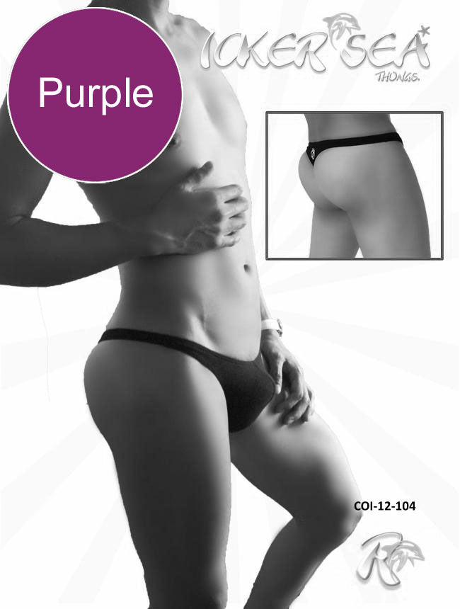 Icker Sea Solid Mini Thong Underwear Purple COI-12-104