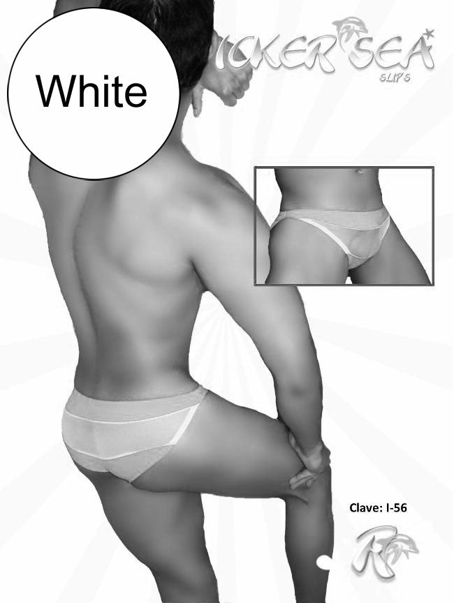 Icker Sea Transparent Panel Slip Bikini Underwear White COI-12-I156